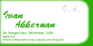 ivan akkerman business card